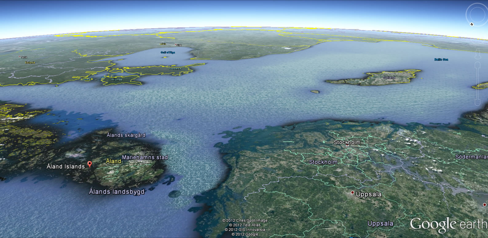 Aland Islands Earth Map